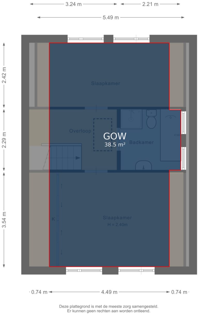 Eerste verdieping - markings