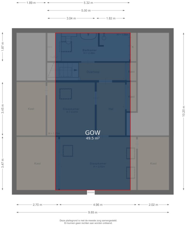 Eerste verdieping - markings