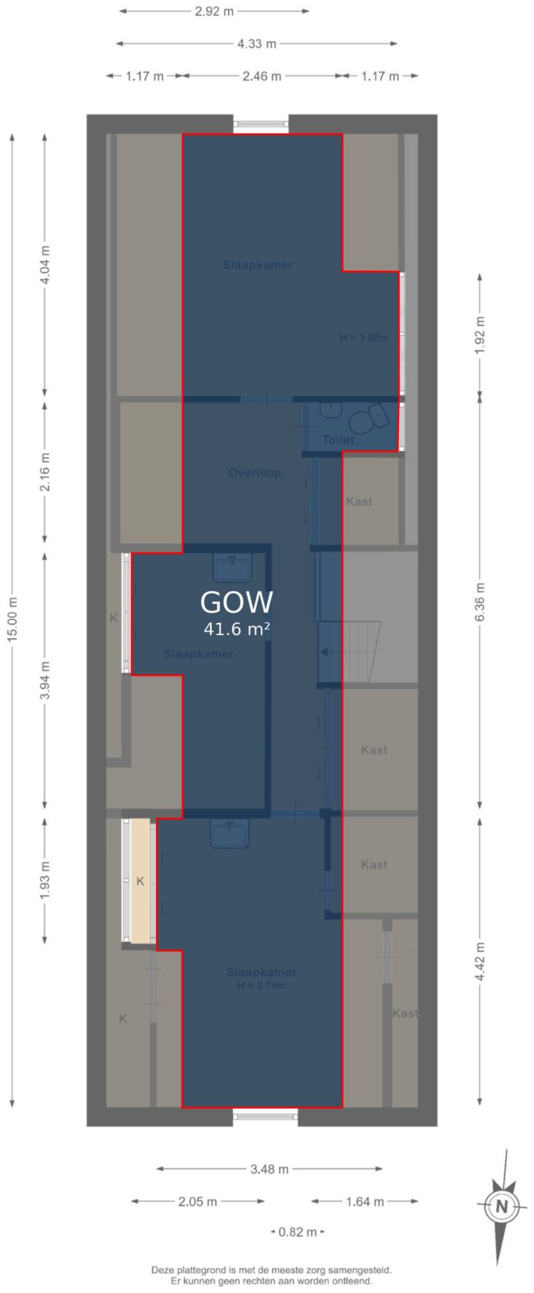 Eerste verdieping - markings