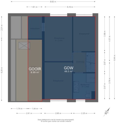 Eerste verdieping - markings