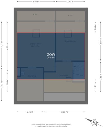 Tweede verdieping - markings