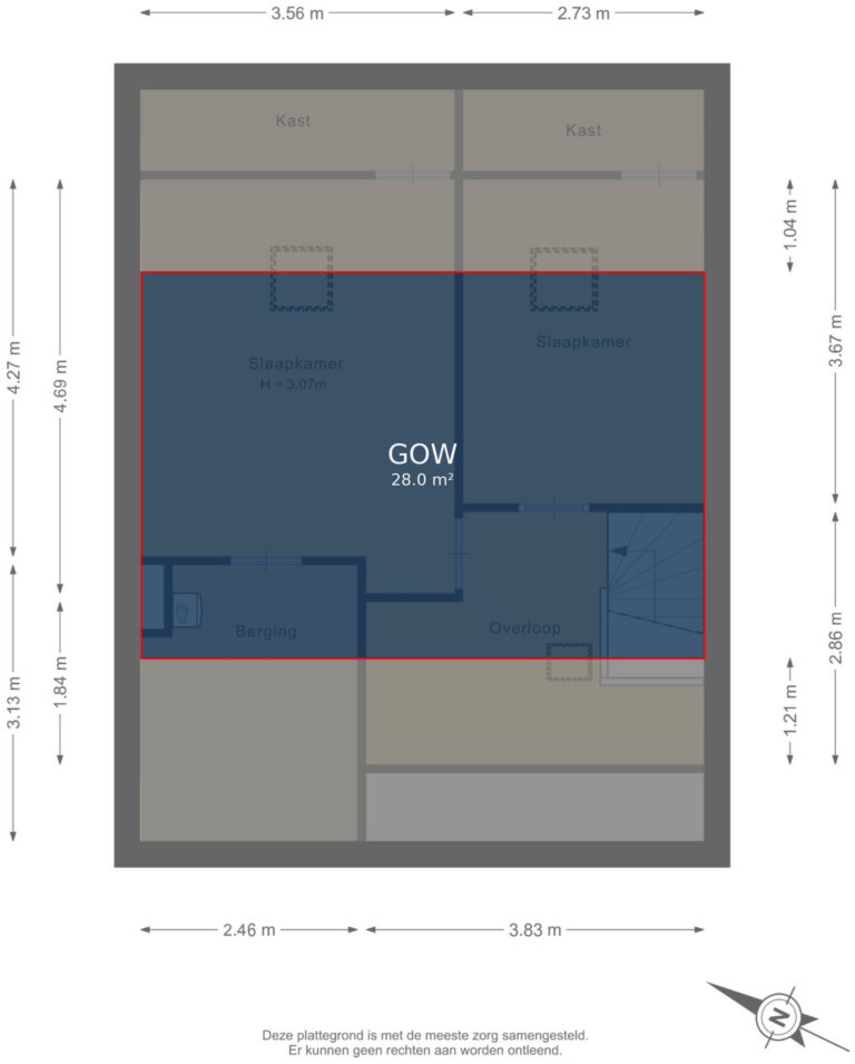 Tweede verdieping - markings