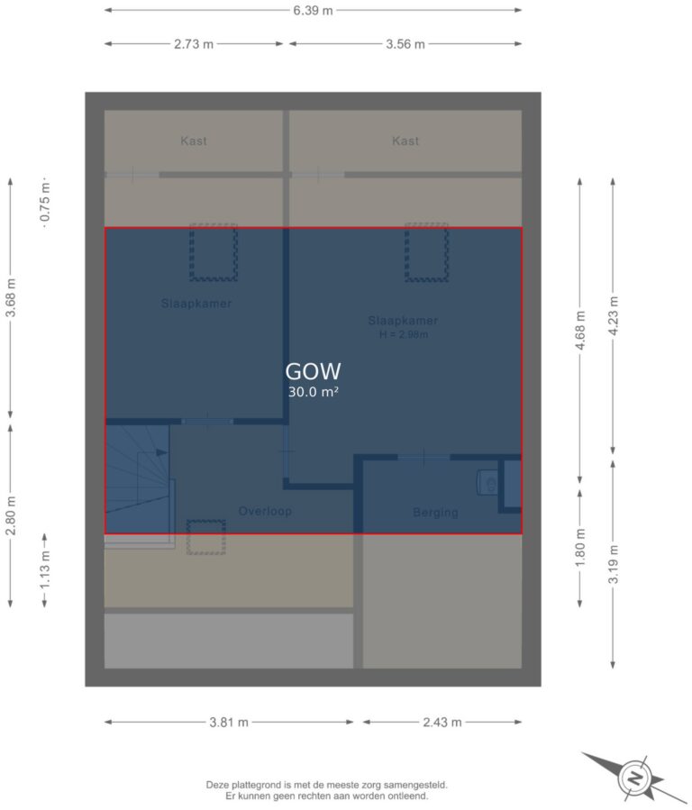 Tweede verdieping - markings