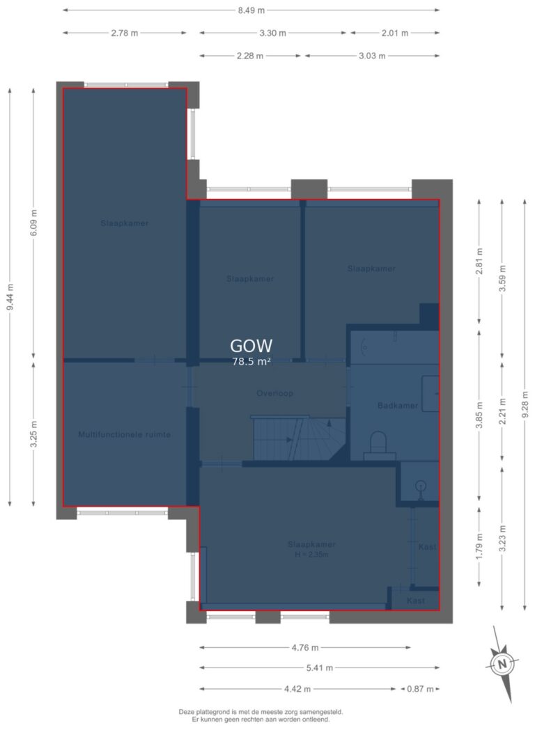 Eerste verdieping - markings