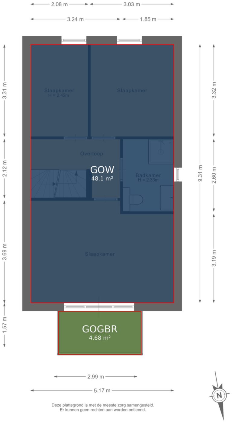 Eerste verdieping - markings