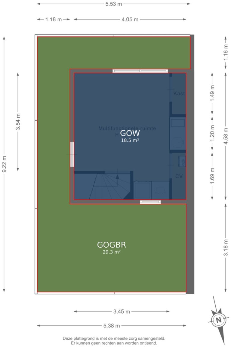 Tweede verdieping - markings